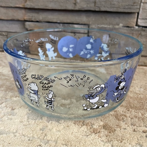 Pyrex 100 Year Anniversary Disney Winnie the Pooh Works Glass Dish Blue Clear - Picture 3 of 6